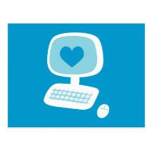 Computer Heart Post Cards
