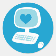 Computer Heart Stickers