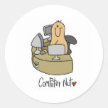 Computer Nut Round Stickers