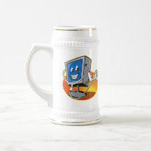Computer TV Monitor With Doctor Stethoscope Coffee Mugs