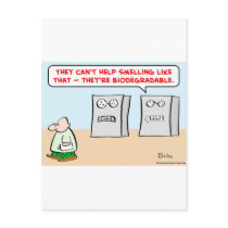 computers smell biodegradable postcard