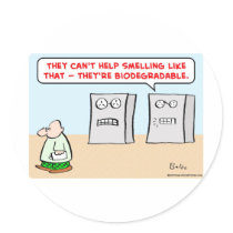 computers smell biodegradable round stickers