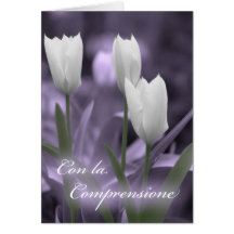 Con la Comprensione Italian Sympathy Card Tulips