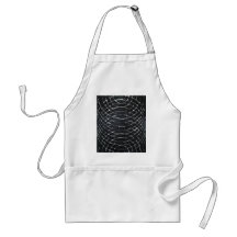 Concentric Black Ripples (black minimalism) Apron