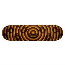 Concentric brown circles skate deck