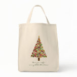 Concentric Circles Christmas Tree Tote bags
