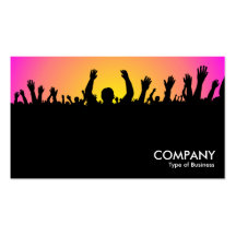 Concert - Black, Yellow & Magenta Business Card Template