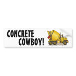 Concrete Cowboy Concrete Truck Bumper Sticker bumper stickers