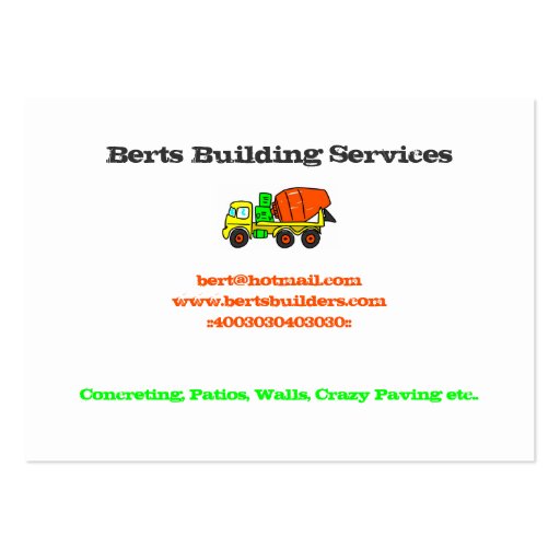Concrete Mixer Business Cards