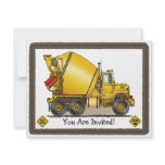 Concrete Truck Kids Party Invitation