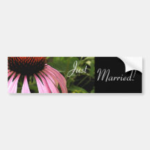 Cone Flower Wedding Bumper Sticker