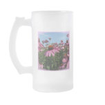 Cone Flowers Frosted Beer Mug