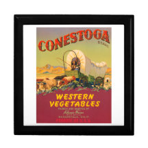 Conestoga Western Vegetables VIntage Crate Label Trinket Box