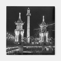 Coney Island at Night Fridge Magnets