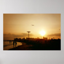 Coney Island Beach Sunset, All Sizes Poster
