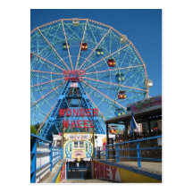 Coney Island Wonder  Wheel Postcard