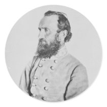 Confederate General Thomas J Stonewall Jackson Round Sticker