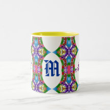 Confetti Binding Monogram Coffee Mugs