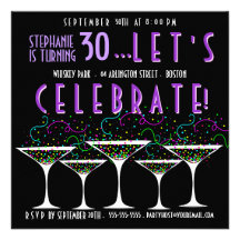 Confetti Cocktail Birthday Pary Invitation