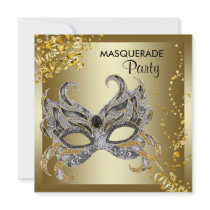 Confetti Mask Silver Gold Masquerade Party
