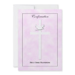 Confirmation Invite - Dove & Cross on Pink Invite