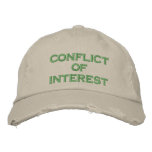 conflict of interest embroidered hats