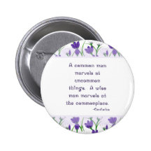 Confucius Inspiration Quote- Spring Crocus Flowers Buttons