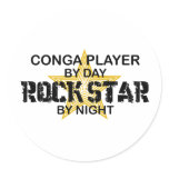 Conga Player Rock Star by Night Sticker