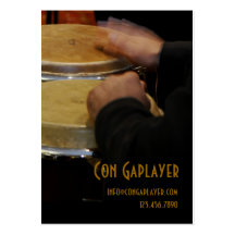 congaplayer's hands on conga drums business card templates