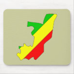 Congo Brazzaville flag map Mouse Pad