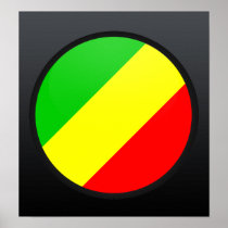Congo Brazzaville quality Flag Circle Posters