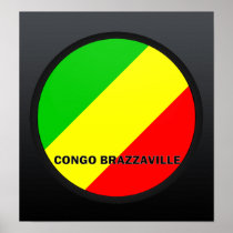 Congo Brazzaville Roundel quality Flag Poster