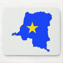 Congo Kinshasa Flag Map full size Mousepads
