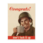 Congrats don't fuck it up postcards