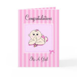 Congrats Its A Girl - Customisable Greeting Card