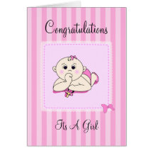 Congrats Its A Girl - Customisable Greeting Card