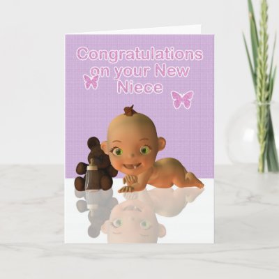 Baby Gifts  Aunt on Congratulations Aunt And Uncle New Baby Niece Blan Greeting Card By