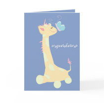 Congratulations (Baby Giraffe / Butterfly) Card