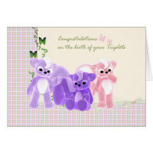 Congratulations Baby Triplets Card, New Baby