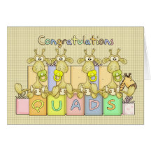 Congratulations Birth Of Quads Greeting Card