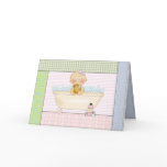 Congratulations Card: Baby Girl In Bathtub