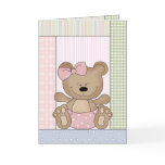 Congratulations Card: Teddy Bear With Pink Bow