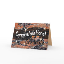 Congratulations E.E. Graduate Orange and Black Greeting Cards