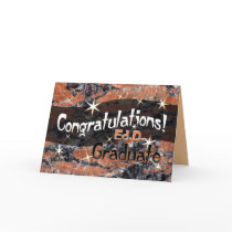 Congratulations Ed.D. Graduate Orange and Black Greeting Card