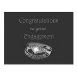 Congratulations Engagement Rings Art Postcard
