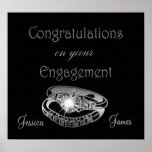 Congratulations Engagement Rings Customisable Post posters
