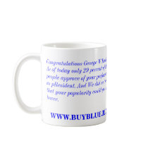Congratulations George W Bush 29% WWW.BUYBLUE.BIZ Coffee Mug