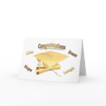 Congratulations Graduation Card gold cap diploma