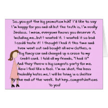 Congratulations Job Promotion Gifts (Female) Greeting Cards