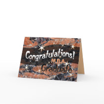 Congratulations M.B.A. Graduate Orange and Black Cards